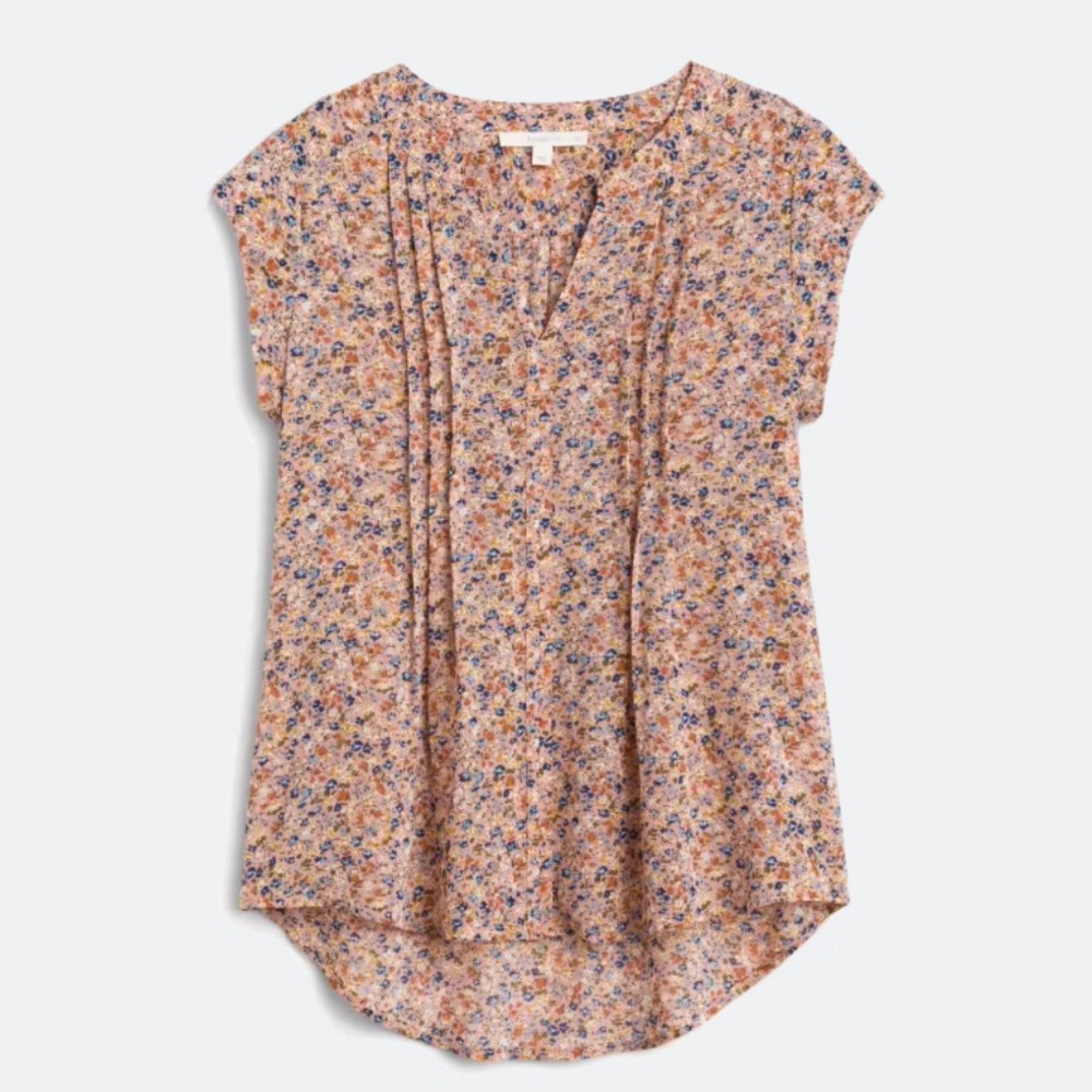 Petite Floral Cap Sleeve Blouse